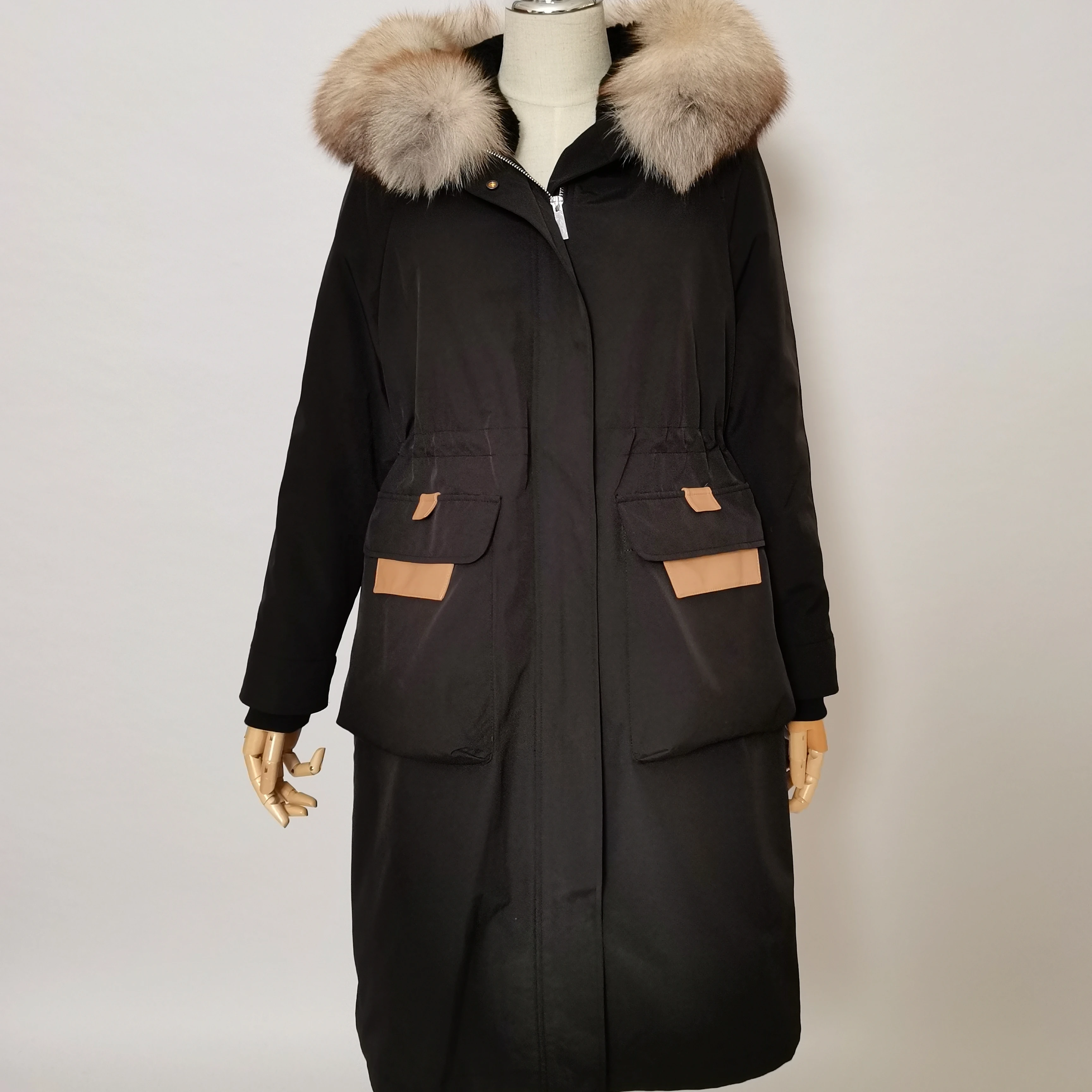 Factory Wholesale Top Quality 2021 Winter Women Fashion Real fox Fur rabbit fur Parka Coat