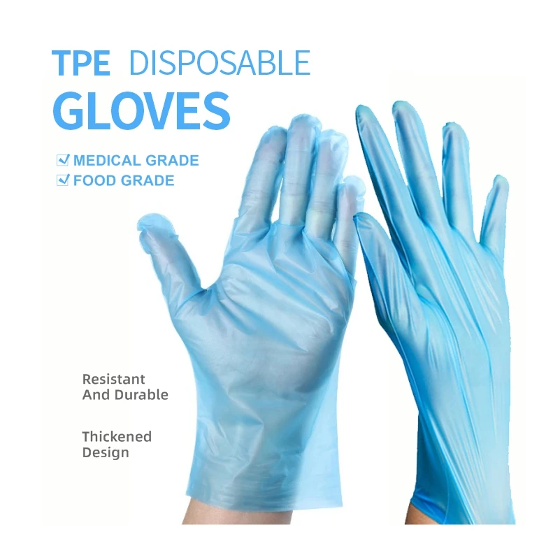 Guanti Da Lavoro 100Pcs Poly Spa Synthetic Raw Material Works Hdpe Plastic Disposable Hand Washing Kitchen Household Gloves