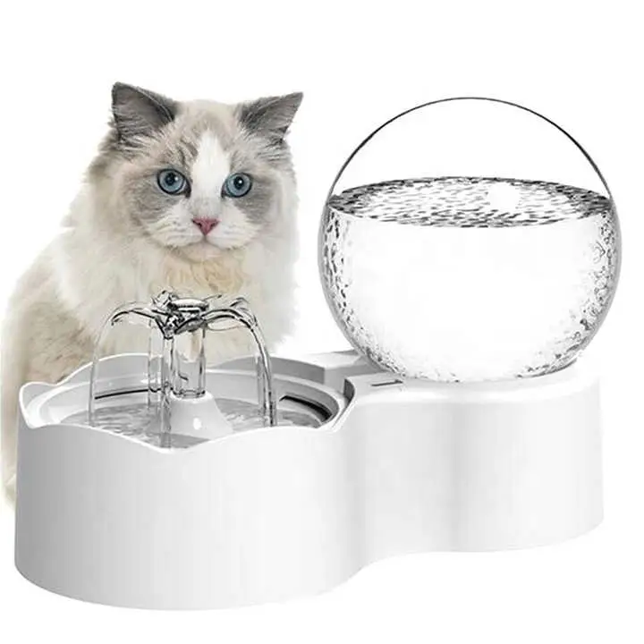 Professional Ultra-Silent 2.3L Automatic Pet Drinking Fountain Rounded PC Water Dispenser Charge Source Rounded Shape