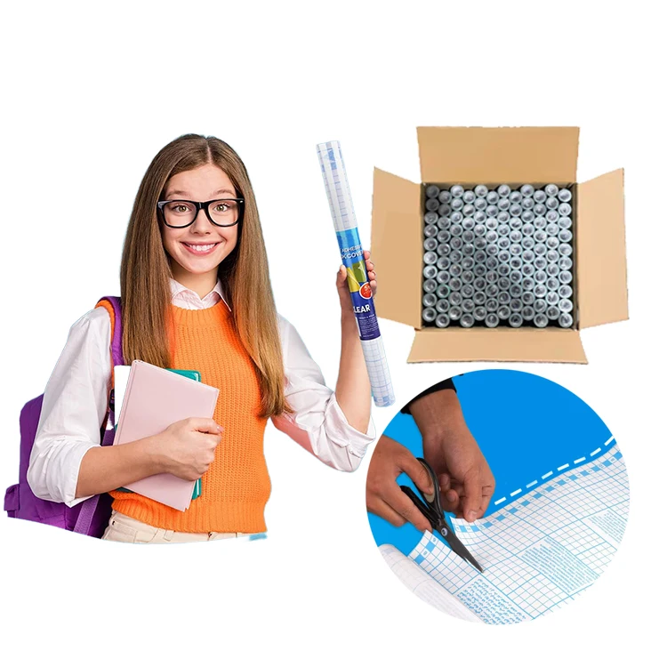 Заводская цена 110 штук/коробка 13 38*118 11 дюймов самоклеющиеся прозрачные печатные клейкие обложки для книг в рулонах