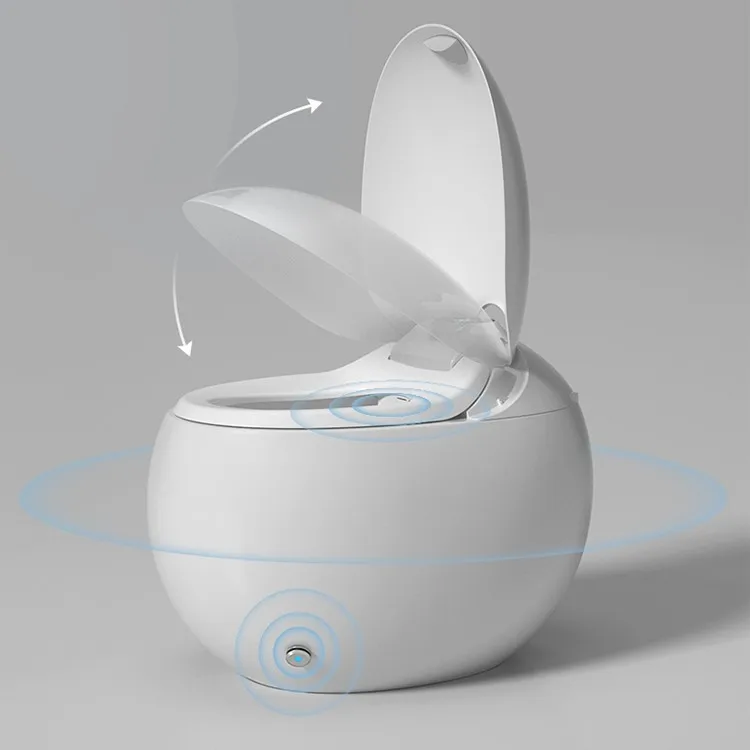 Egg Shape Floor Mounted Sanitary Ware Intelligent Toilet Bowl Ceramic Automatic Water Closet One Piece Smart Toilet For Bathroom