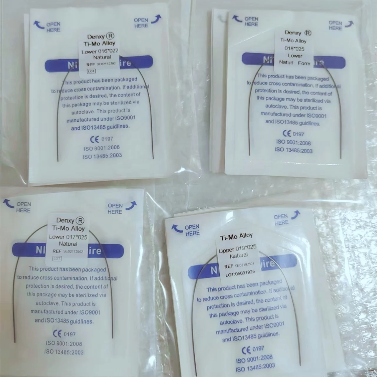 Denxy Dental hot sell Ti-mo Alloy archwire for Orthodontic bracket Super Elastic TMA Archi Wire Super Elastic TMA ArchiWire