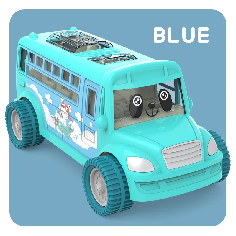 Wholesale universal dazzling light music cartoon simulation baby car school model electric toy bus
