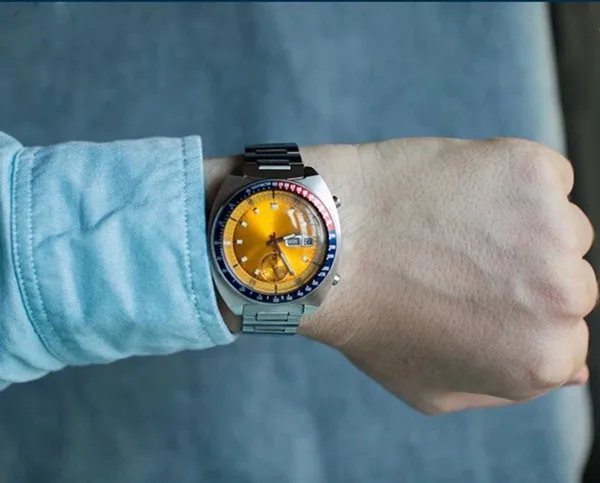 Luxury brand Pogue Pepsi bezel mechanical automatic watches chronograph rare vintage Watch for mens