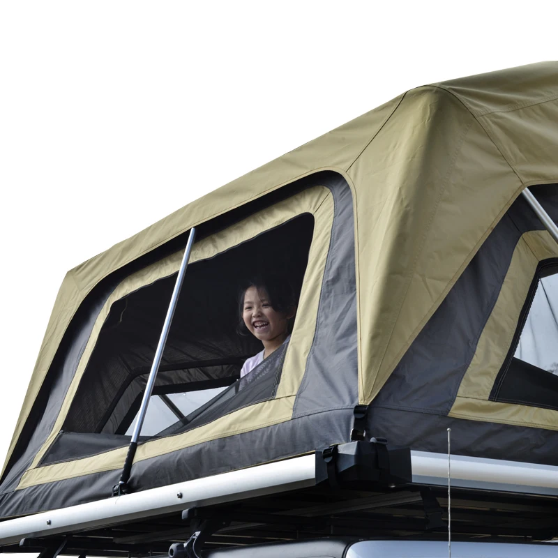 Wild Land Outdoor Camping New Design Upgrade Total Complete Whole Aluminum Piece Shell Triangle Hard Top Roof Top Tent