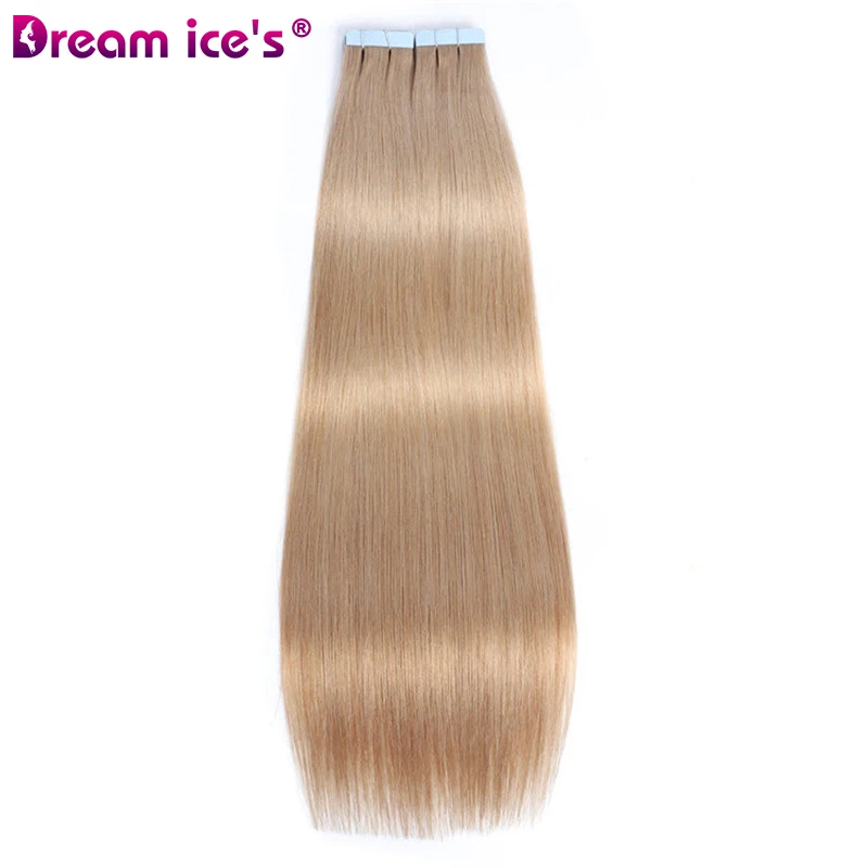 Tape In Human Hair Straight Extensions Color 1B 100% Remy Skin Weft Adhesive Glue On For Salon High Quality for Woman 10-28 Inch
