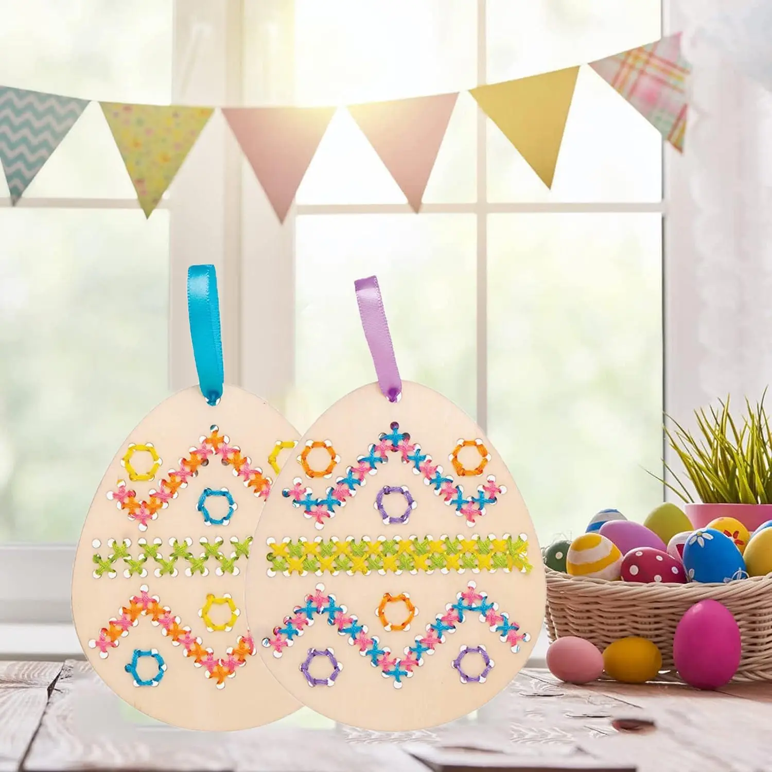 HIPIE DIY Пасхальный подарок пасхальное яйцо вышивка крестиком ремесло незаконченное деревянное шитье украшение