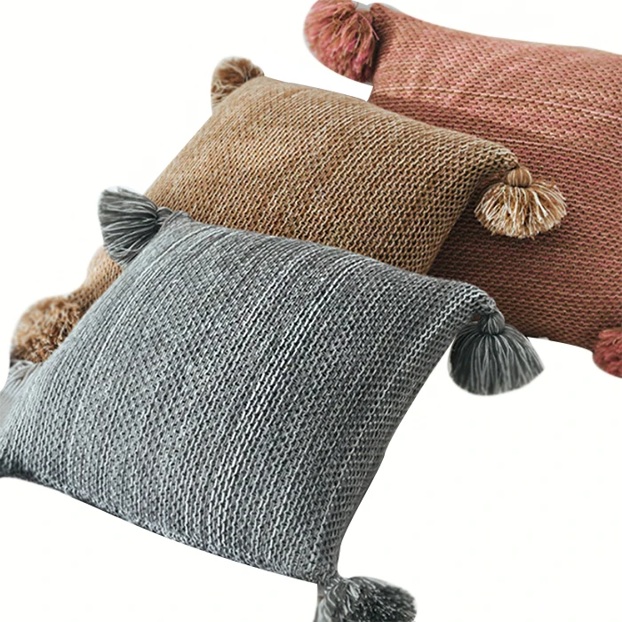 Новинка наволочка для дивана с кисточками в скандинавском стиле