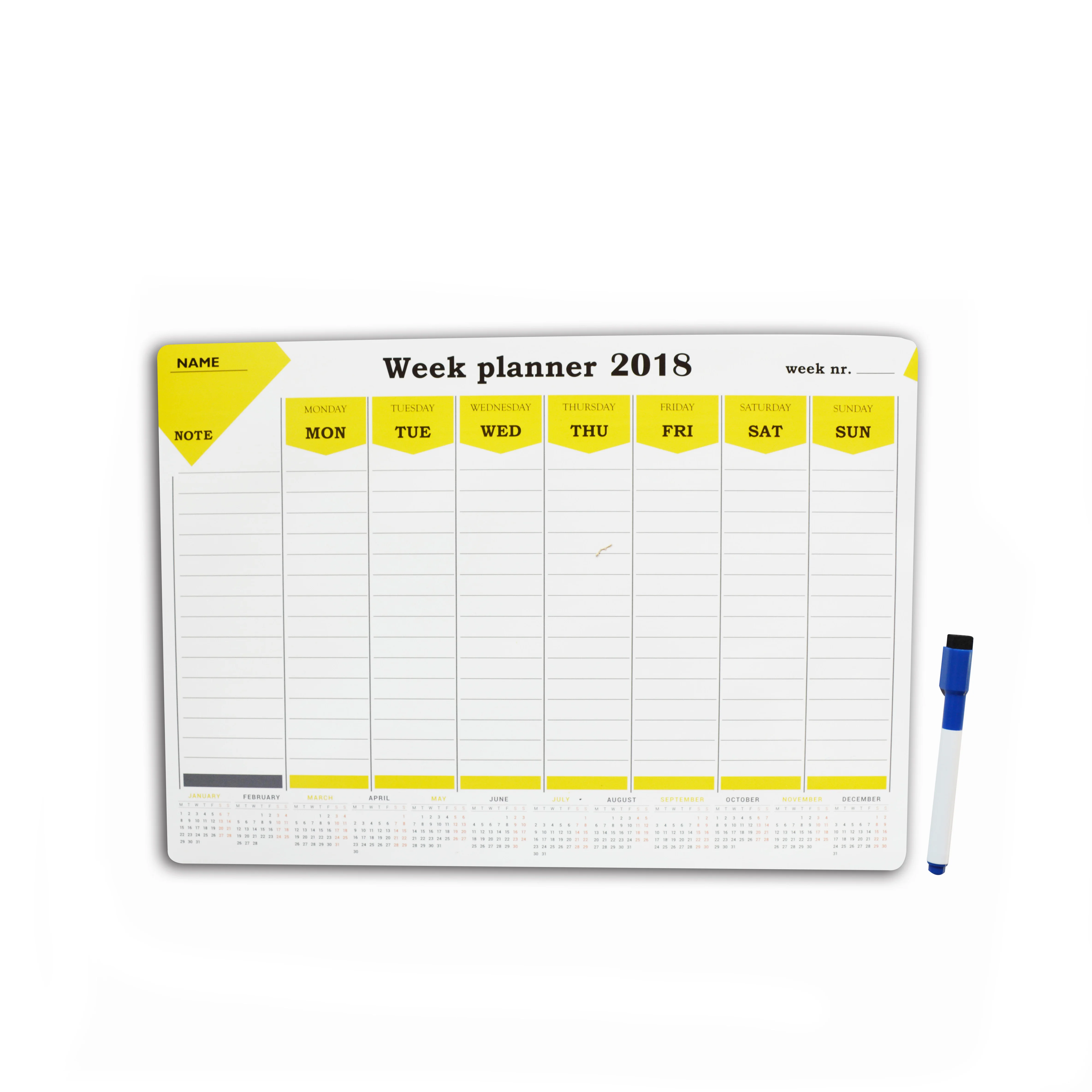 Магнитный ежемесячный календарь, сухой стираемый планировщик, белая доска, магнит на холодильник