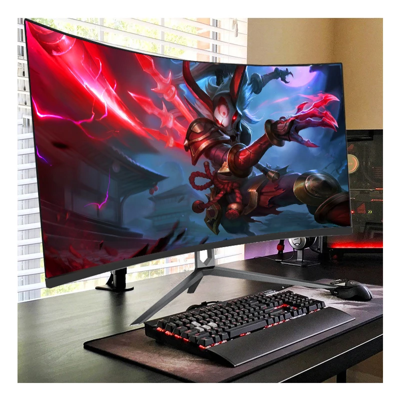  Оптовая продажа изогнутый игровой СВЕТОДИОДНЫЙ монитор 27 дюймов FHD 1080P 144 Гц для ПК
