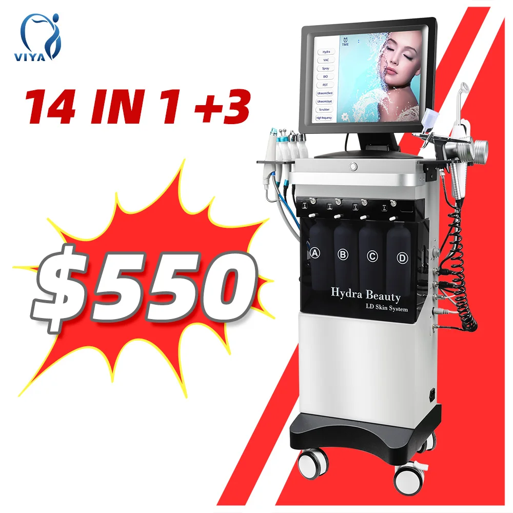 14 IN1  Skin Tightening Aesthetic medicine hydrodermabrasion facial machineaqua peel machine