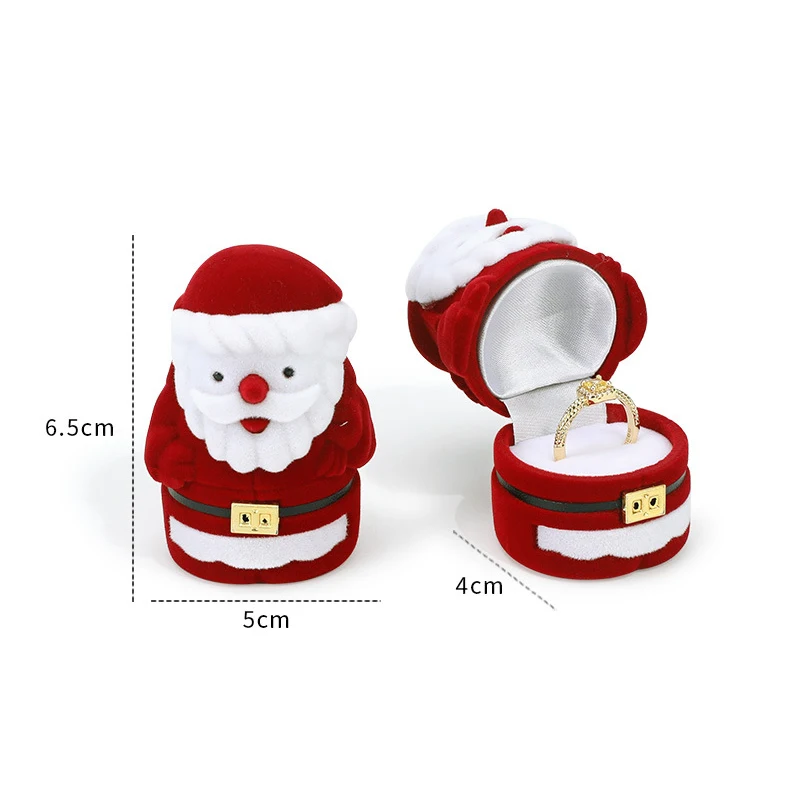 High Quality Wholesale Jewellery Holiday Packaging Gift Box Santa Claus Ring Box Christmas Tree Necklace Pendant Holder