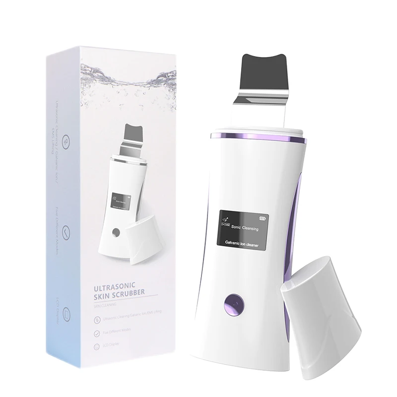 2023 Private Label Professional Beauty Electric Ultrasonic Facial Skin Care Peeling Spatula Portable Sonic Skin Scrubber Machine