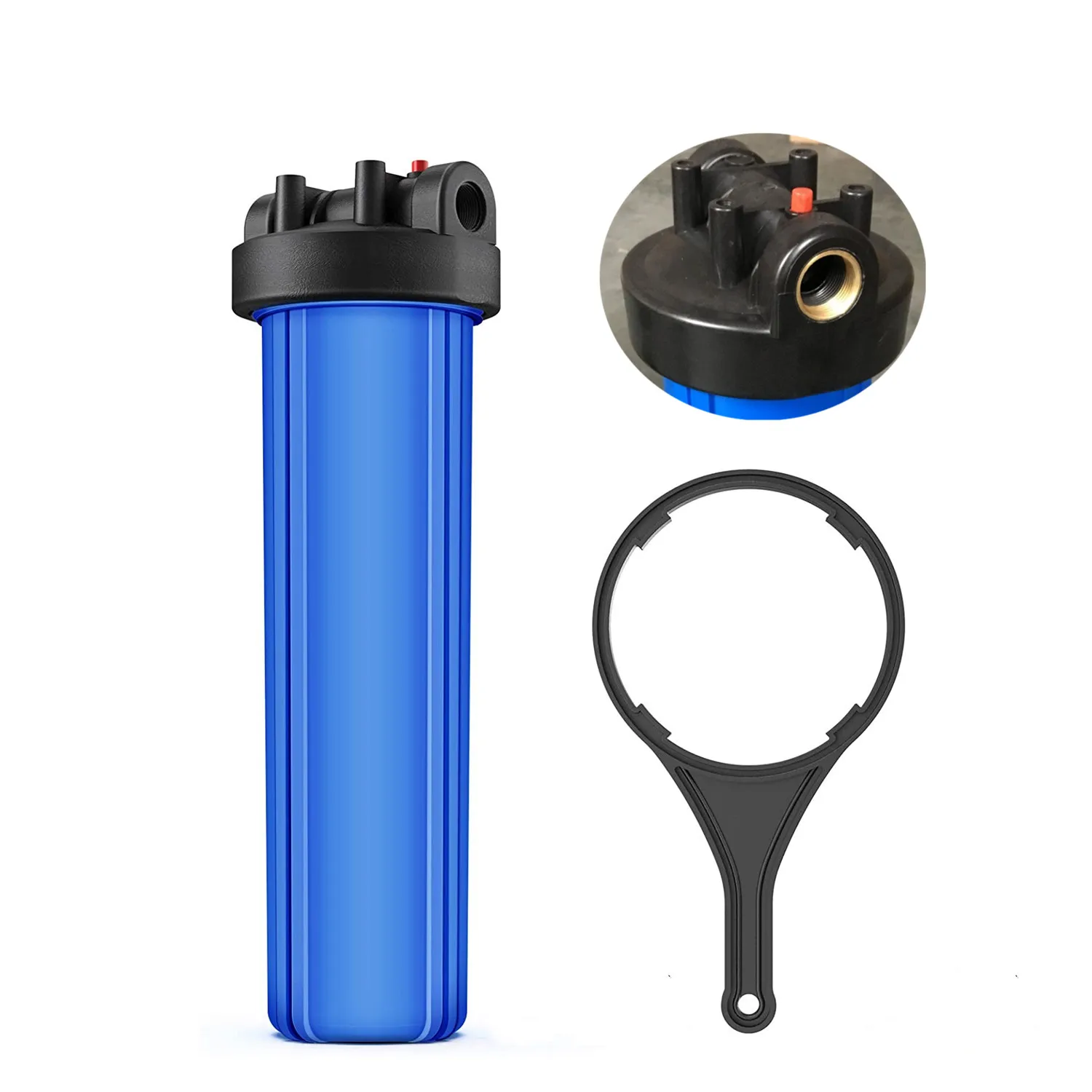 Большой синий корпус с медным горлышком 20 дюймов 1 вход и выход