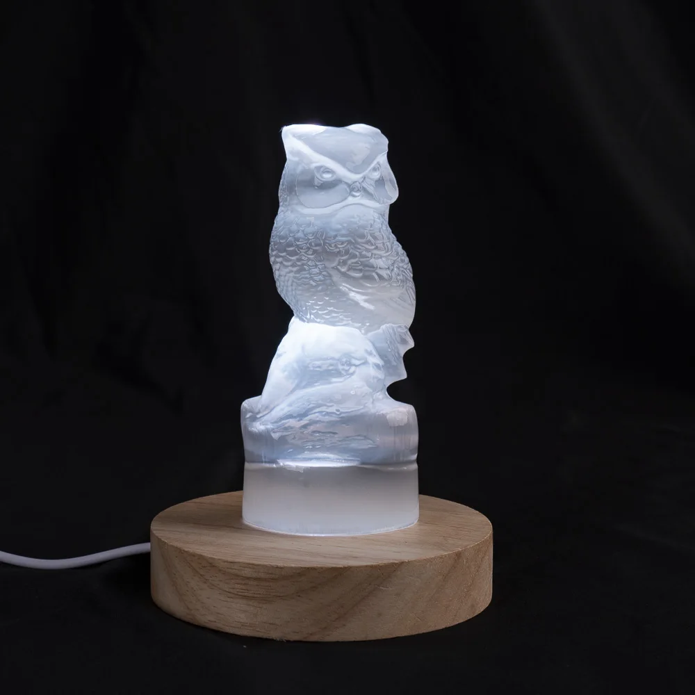 BZ JADE TIFA Factory Wholesale Gems Lucky feng shui Owl Selenite Stone animal statue wealth carved For home decor or Gifts
