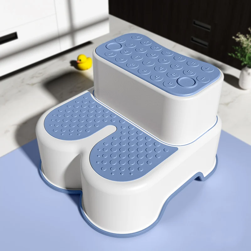 Stackable Two 2 Step Bathroom Portables Toilet Squat Helper Baby Foot Step Stepping Plastic Ottoman Footstool Stools For Kids