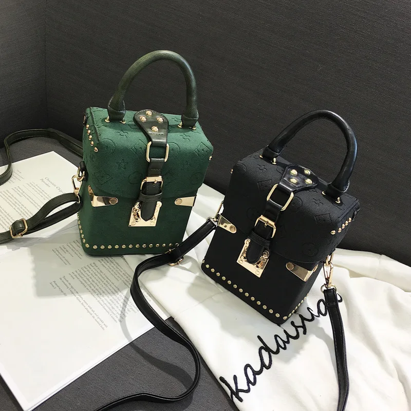 Luxury Box Handbags Famous Design Purses Classic Print Rivet Crossbody Bags for Women (1600130481110)