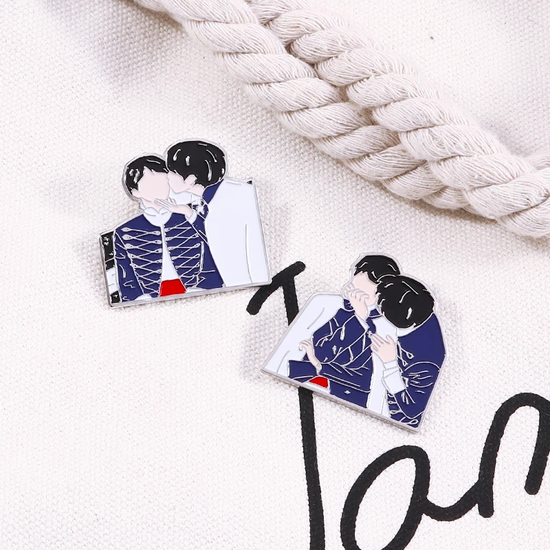 Оптовая продажа эмалированная брошь в стиле KPOP Bangtan Boys Vkook Taekook на лацкан металлические значки