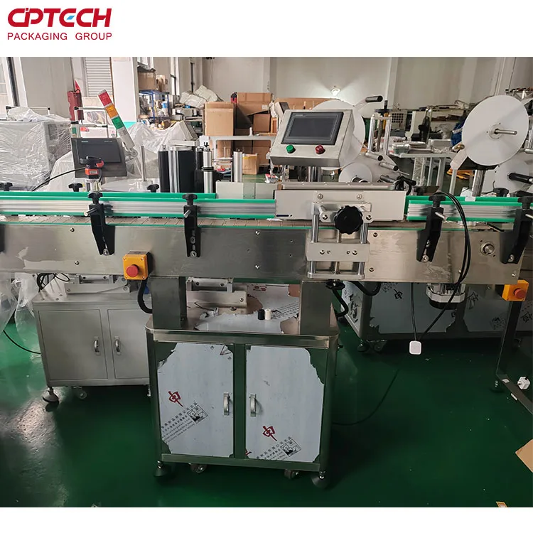 Cptech Auto Whisky red wine bottle labeling machine with multifunction