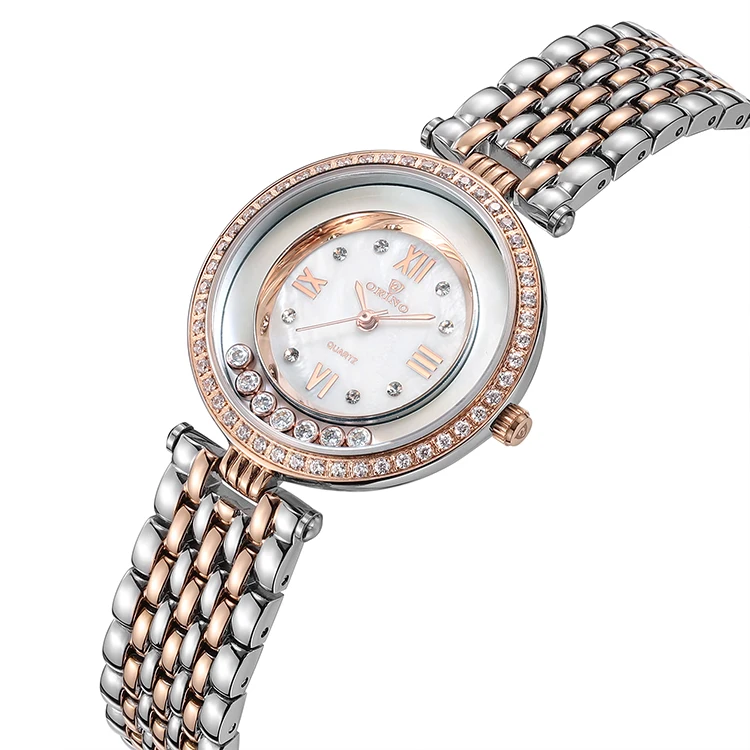3ATM Water Resistance Mineral  Glass Brass Woman Rolling Fashion Wrist Watch