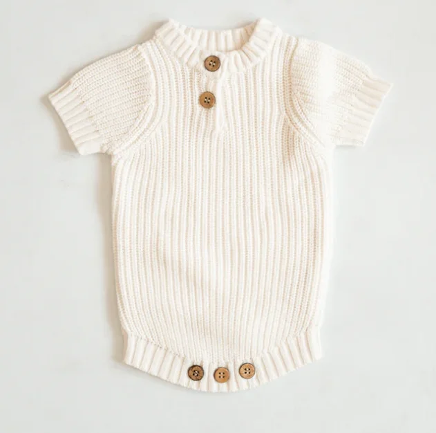 Best Selling Baby Clothes Hoodie Batik Snap Button Summer Knitted Blank Short Sleeve O-neck Baby Rompers