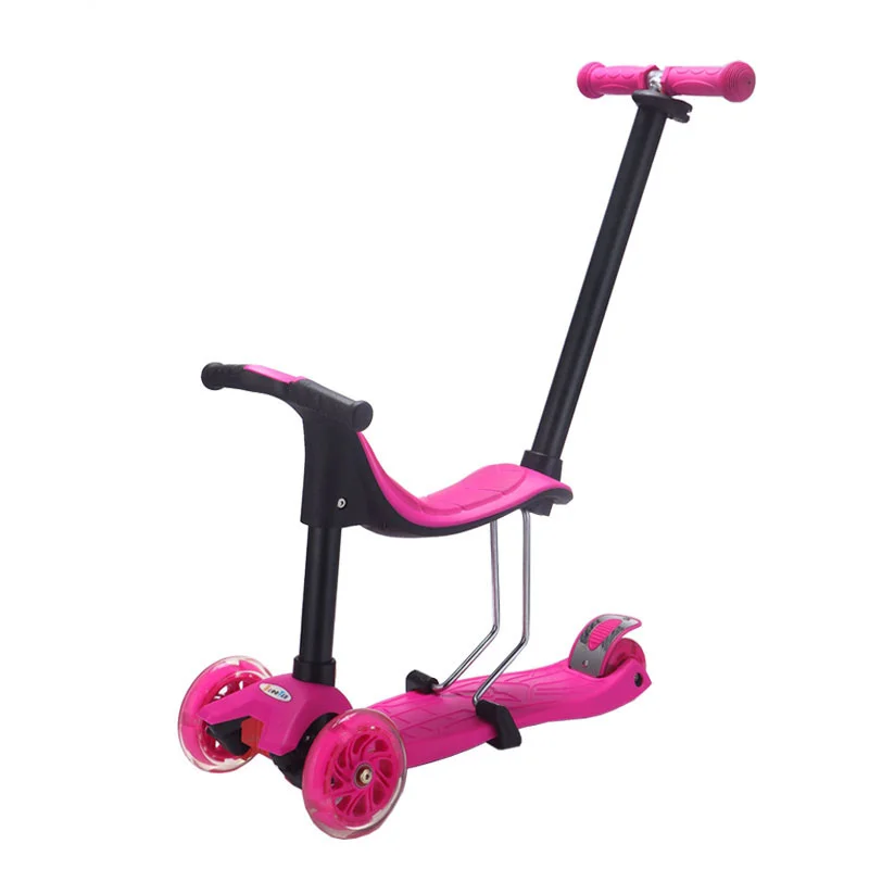 Wholesale 4 in 1Kids Scooter with Removable Chair and LED Flashing Wheels for Babies