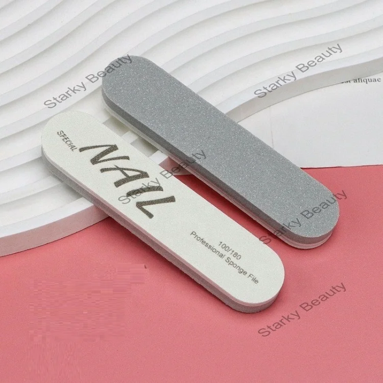 2 in 1 100/180 Grit Sponge Mini Nail Files Bulk Double Sided Nail File and Buffers shaping polishing strip for Acrylic Nails