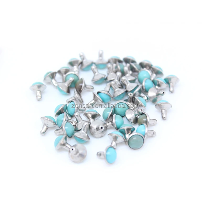 Wholesale 8mm Metal Rivets Brass Material Decorative Pearl Rivet Studs Eco-friendly For Clothes Shoes Bags