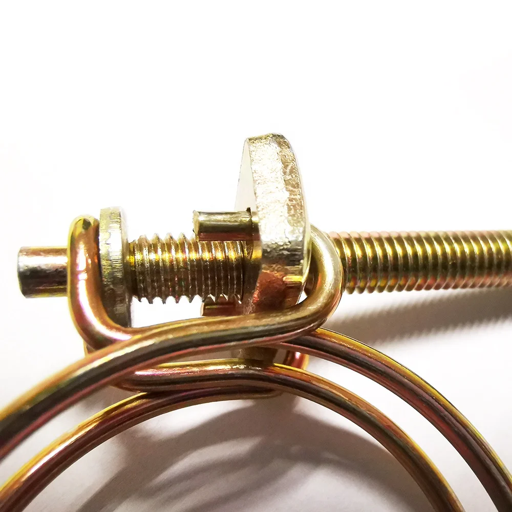 Factory Quality Steel Double Wire Pipe Clamp Adjustable Bolt Quick Connecting Hose Clamp