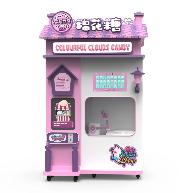 High quality durable using various fully automatic sugar flower make cotton candy vending machine mini