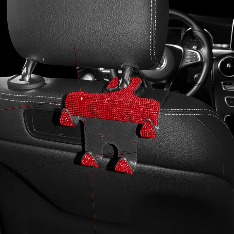 Crystal Car Seat Back Hook Bling Diamond Hanger Auto Back Universal Headrest Mount Storage Holder Car Interior Accessories
