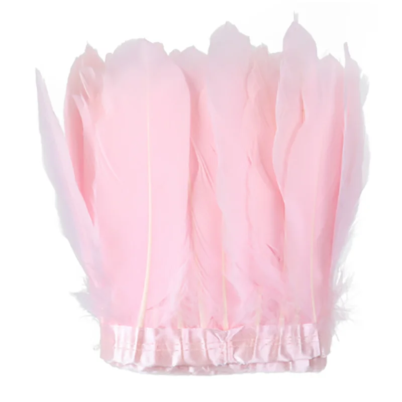 Dyed White orange feathers trimming carnival costume costume goose feather trim fringe For DIY Crafts Costume