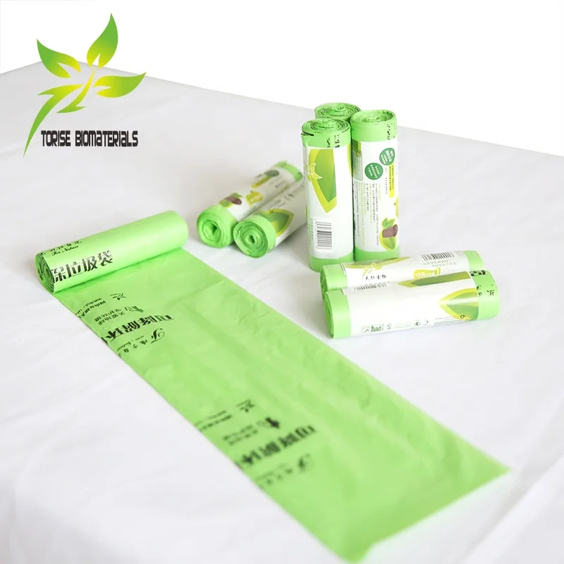 EN13432 Certified Custom Design Printed Biodegradable Compostable PLA Construction Garbage Bag Made Bio Cornstarch Based Plastic