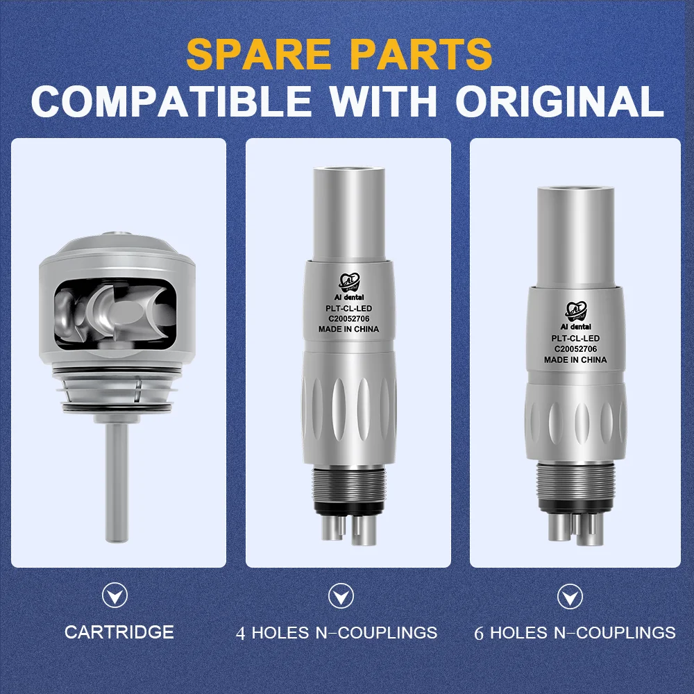 AI-M900L Dental high speed air turbine handpiece 26W 3X-Power Torque Head Ultralight Titanium Body K/N/S/W/B/ Coupling