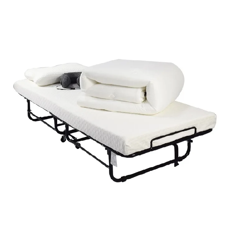Cheap Value Hotel Roll Away Steel Metal Folding Bed Wheel folding beds
