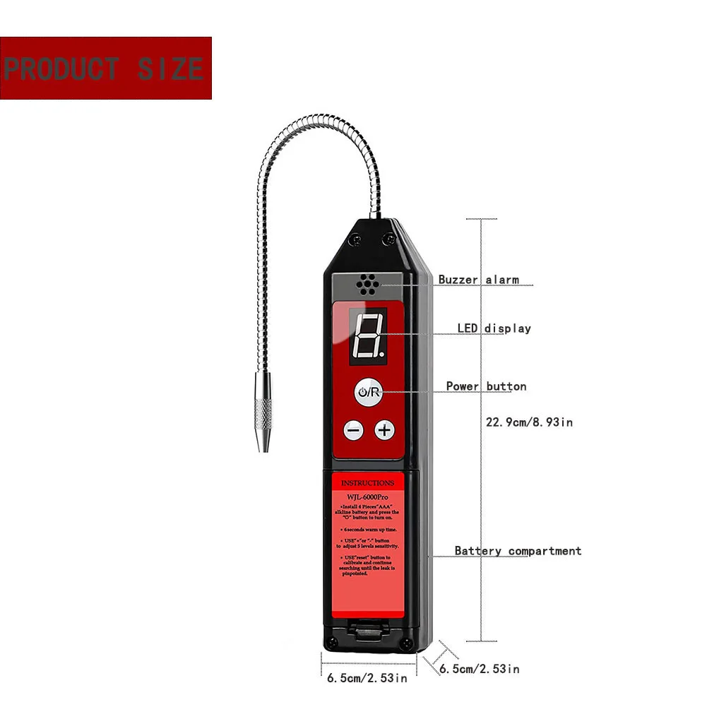 WJL-6000 Refrigerant Gas Leak Detector