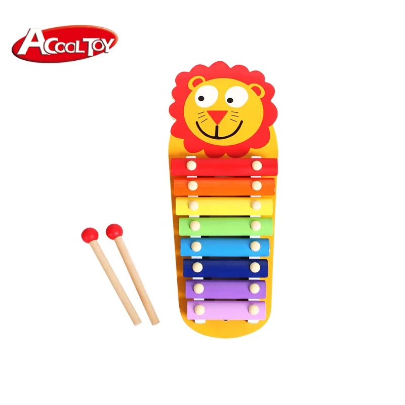 Colorful wooden xylophone educational musical toys cultivate musical talent in cartoon-style children