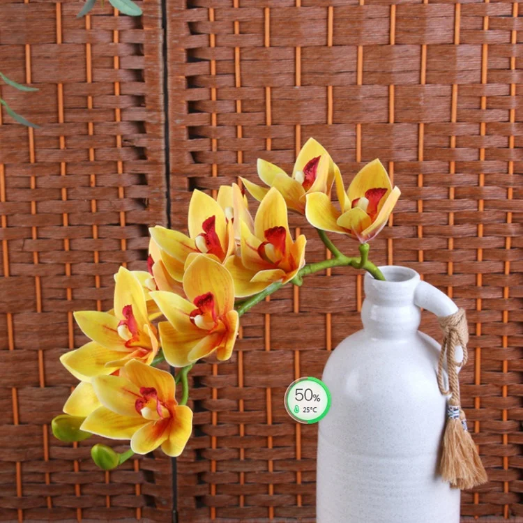 Wholesale high quality real feel latex orchid 3D printing artificial orchid flower for hotel home decoration