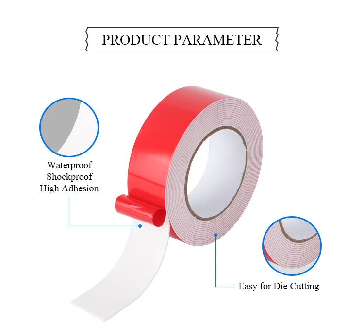 heat resistant high adhesion double sided tape with EVA foam