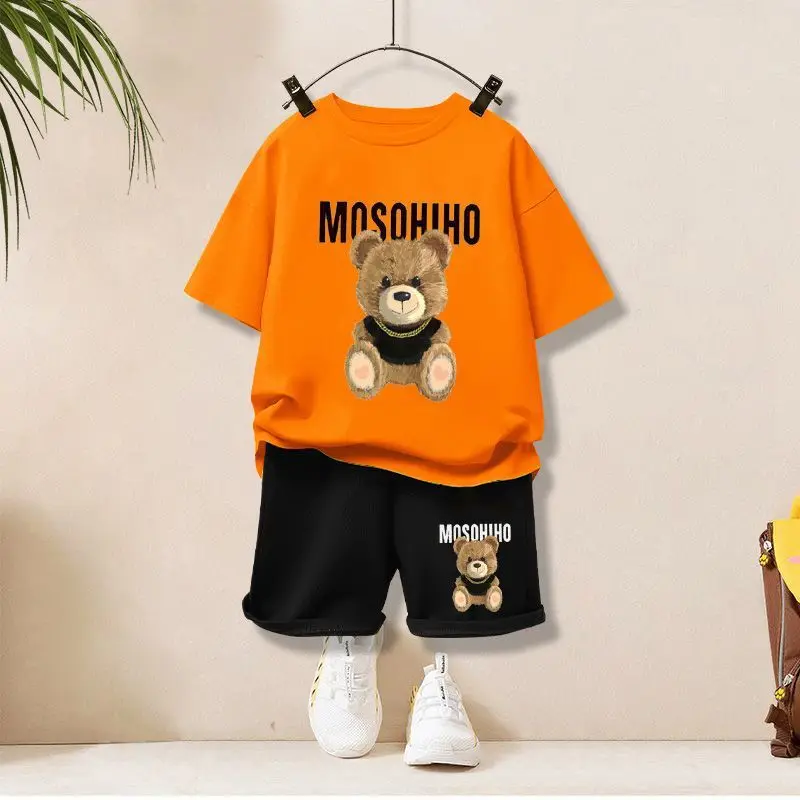 Boys summer fashionable casual short-sleeved shorts suit