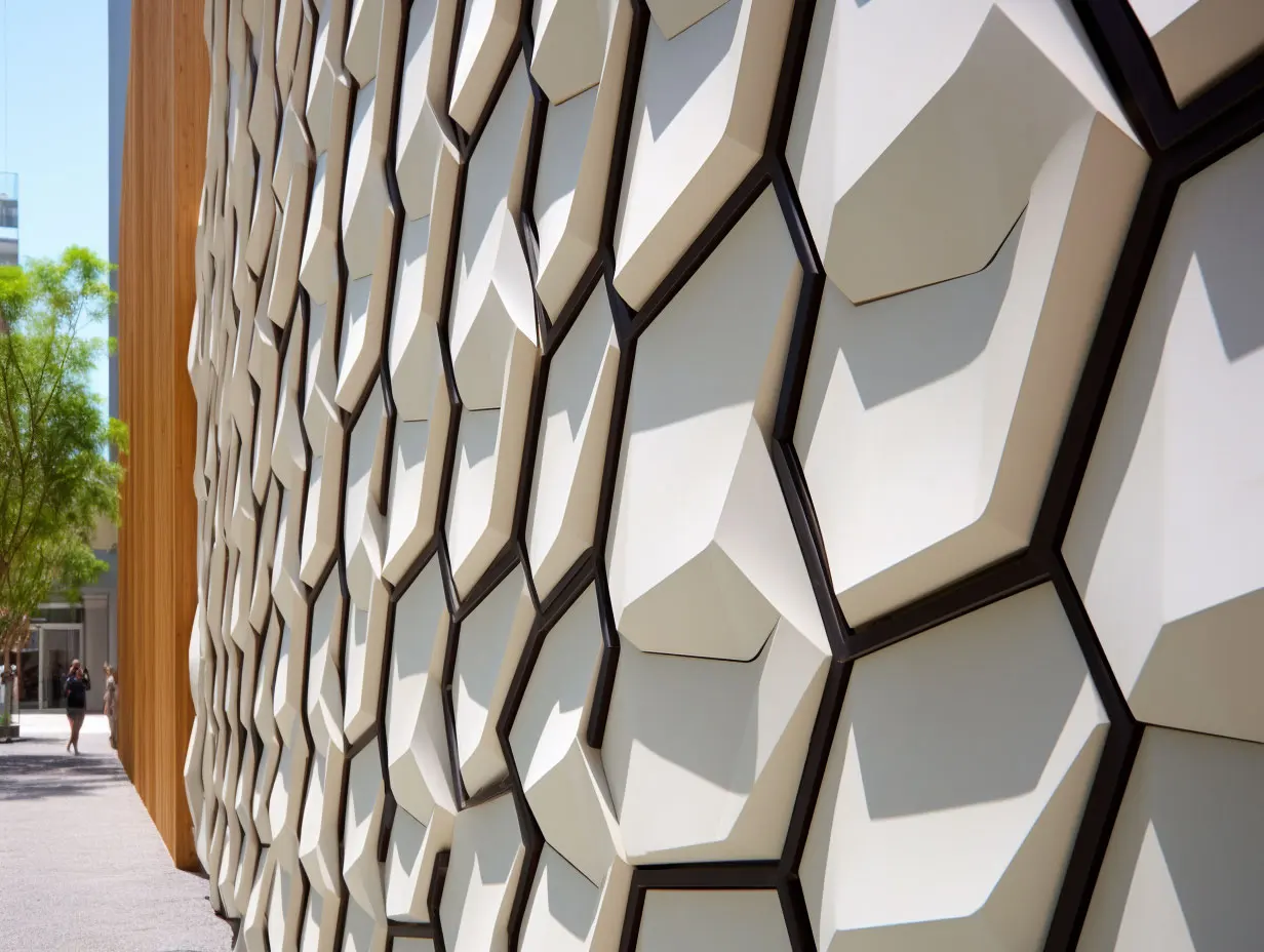 Good Reputation Lightweight White GFRC Hexagonal Panels for Museums