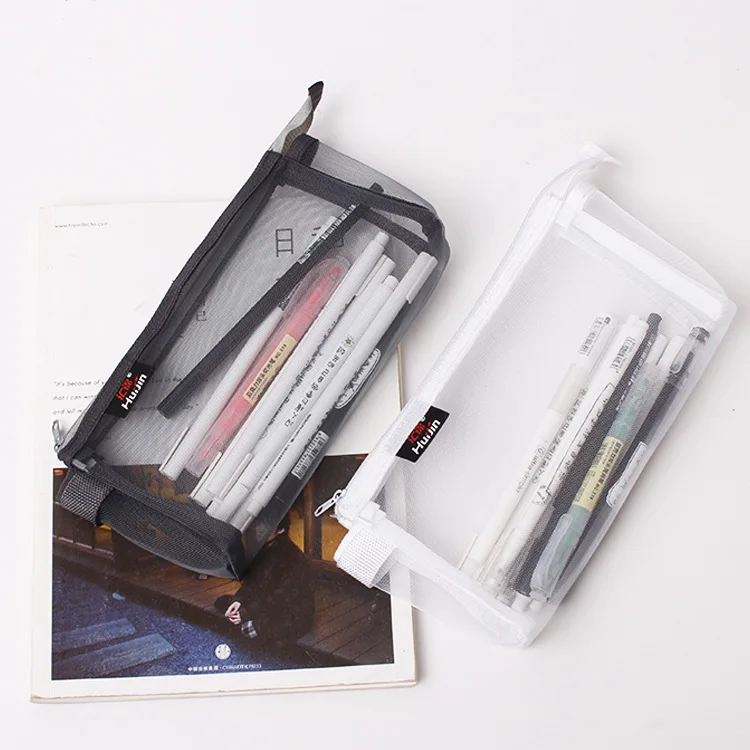 New Multi-function Document Pouches Makeup Bags Transparent Pencil Case For School Student Teacher Office Stationary