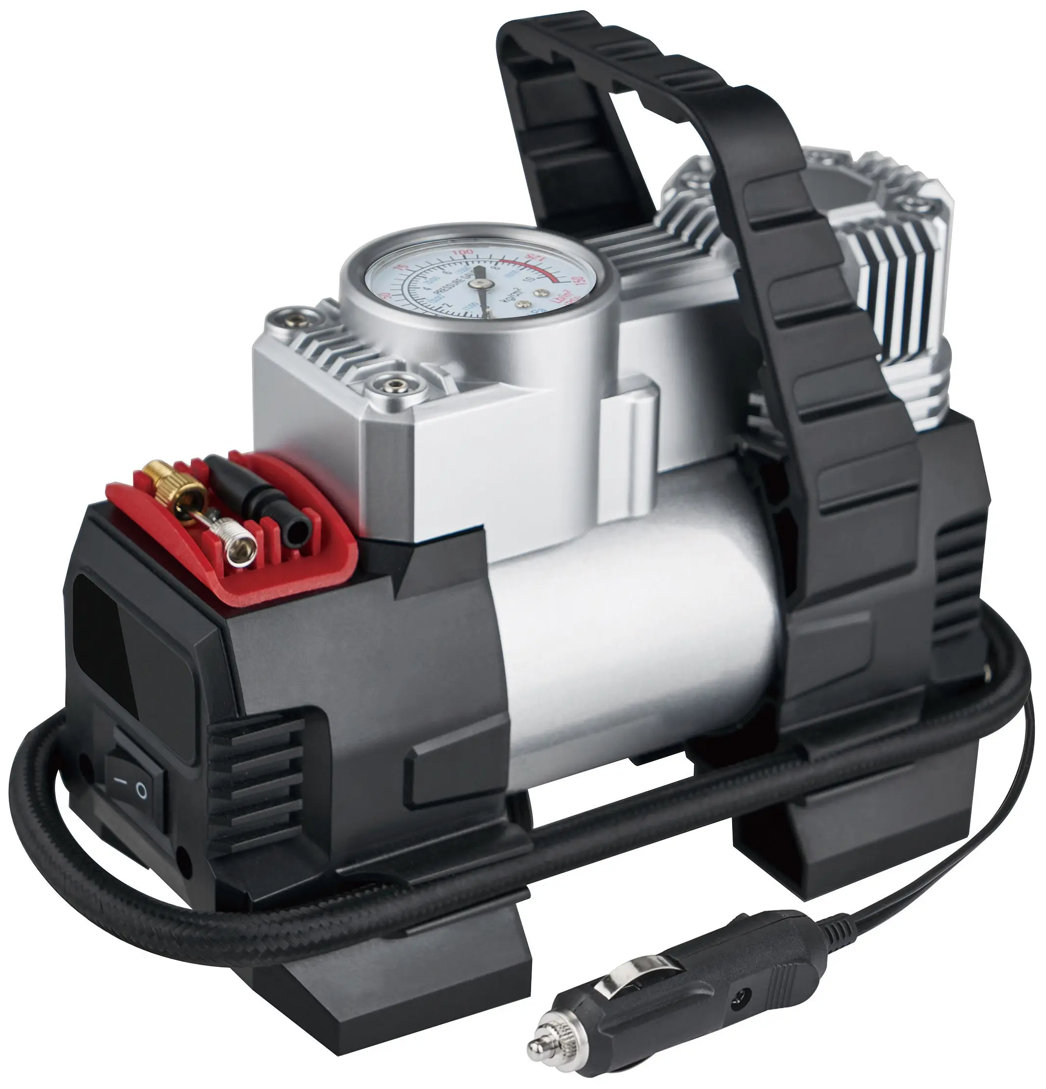 HF530  Metal double cylinder car Air Compressor DC12V Portable Car Tire Inflator fast pump Auto Stop 45L/min automobile air pump