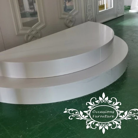 Custom size Rectangle White  wedding Stage for bride and groom round stage for party