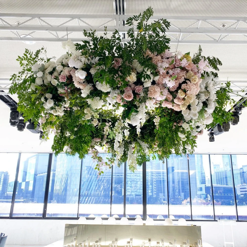 KCFC-012 Oem Wedding Decoration Artificial Flower Decoration Flowers Hanging Ceiling Flower For Wedding Stage Decoration