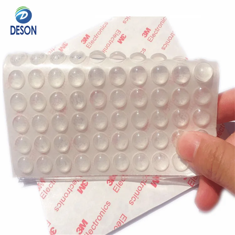Deson Non Slip Rubber Feet Bumper Bumpon Buffer Pads Adhesive Clear Silicon Dots