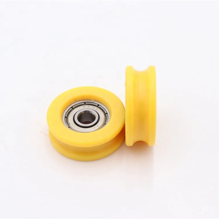 Plastic nylon U groove roller wheel 5*24*9mm nylon roller wheel for sliding windows door