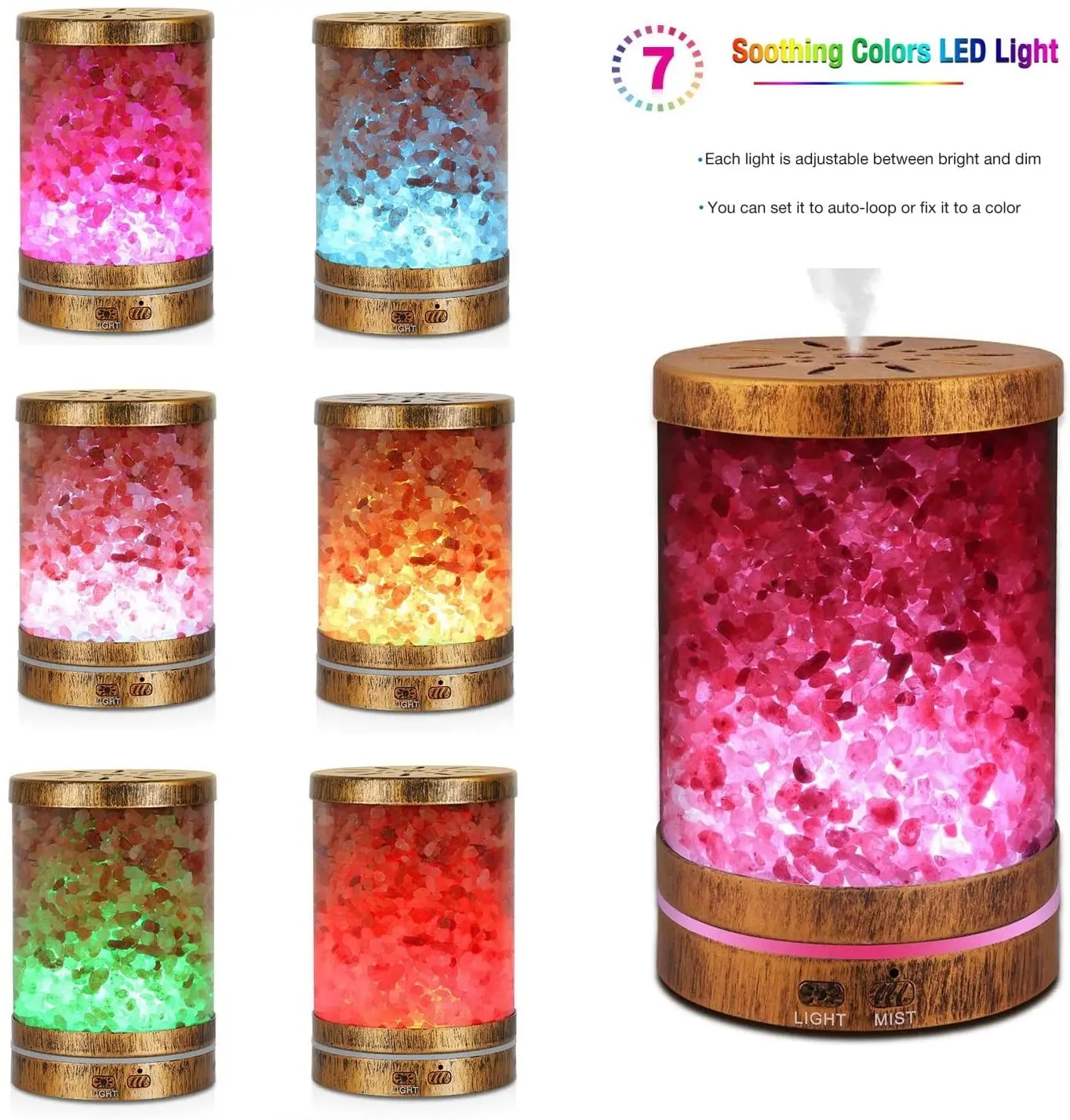 120ML Crystal Salt Rock Crystal Lamps Himalayan Salt Lamp Scent Diffuser  Aroma diffuser