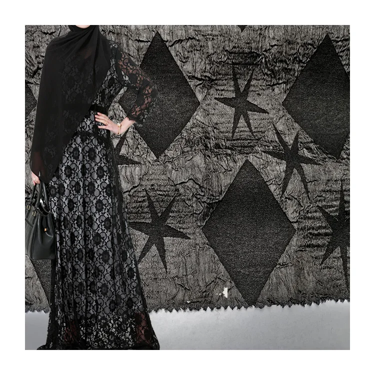 Китайский завод, новый стиль, жаккардовый узор, 64 дюйма, блестящая ткань fakko black abaya для мусульманской женской одежды, платье