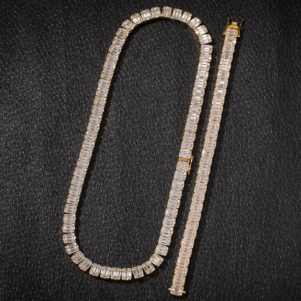 New square iced out zircon gold silver copper tennis chain afghan mens alibaba jewelry